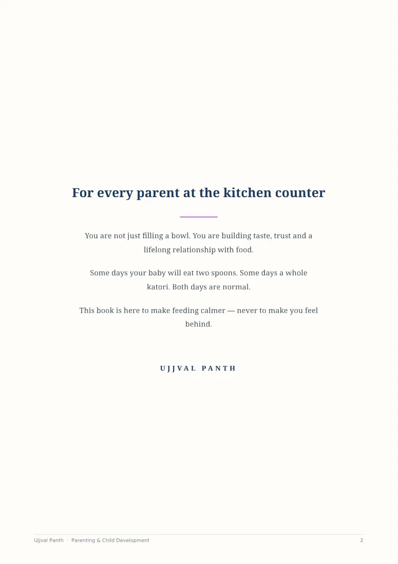 The Indian Baby Food Chart (6 to 12 Months) — sample page 1