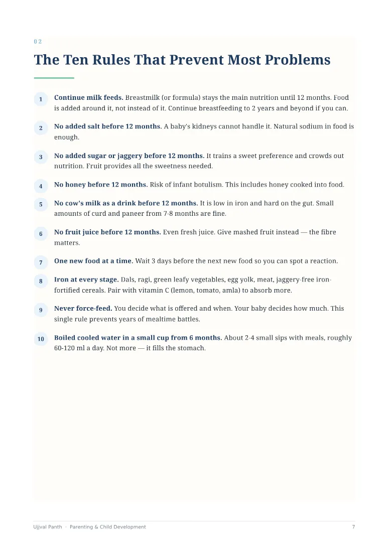 The Indian Baby Food Chart (6 to 12 Months) — sample page 3