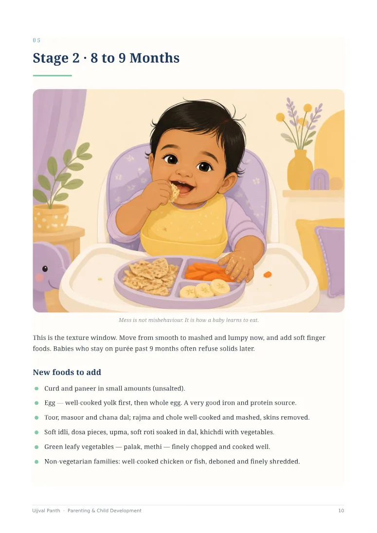 The Indian Baby Food Chart (6 to 12 Months) — sample page 4