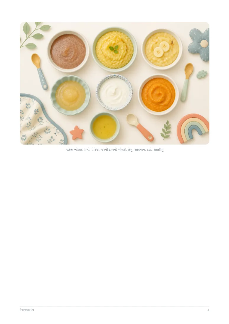 ૬ થી ૧૨ મહિનાના બાળક માટે આહાર માર્ગદર્શિકા — sample page 2