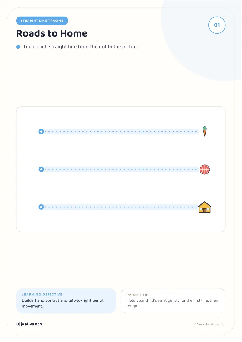 My First Learning Workbook — Part 1 (Age 2–3) — sample page 1