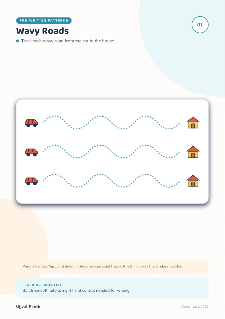 My First Learning Workbook — Part 2 (Age 3–4) — sample page 1