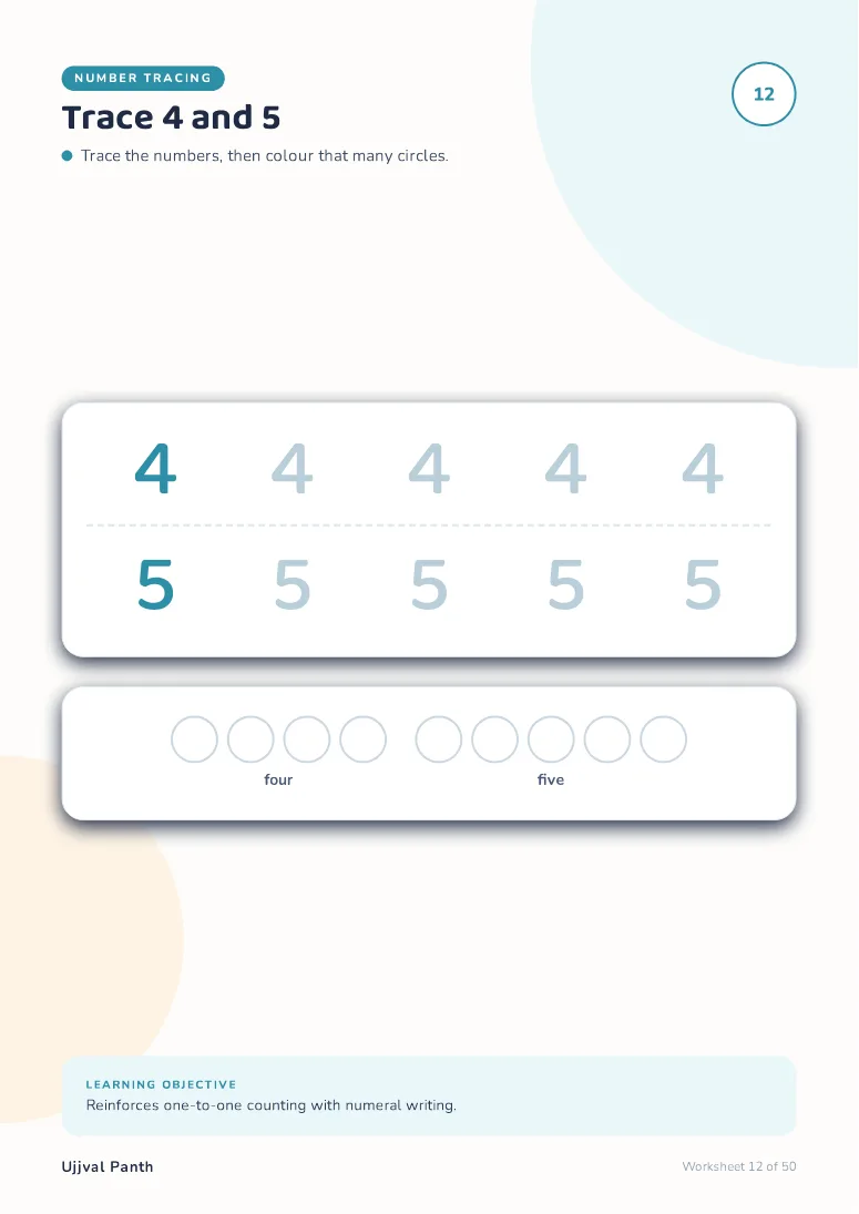 My First Learning Workbook — Part 2 (Age 3–4) — sample page 3