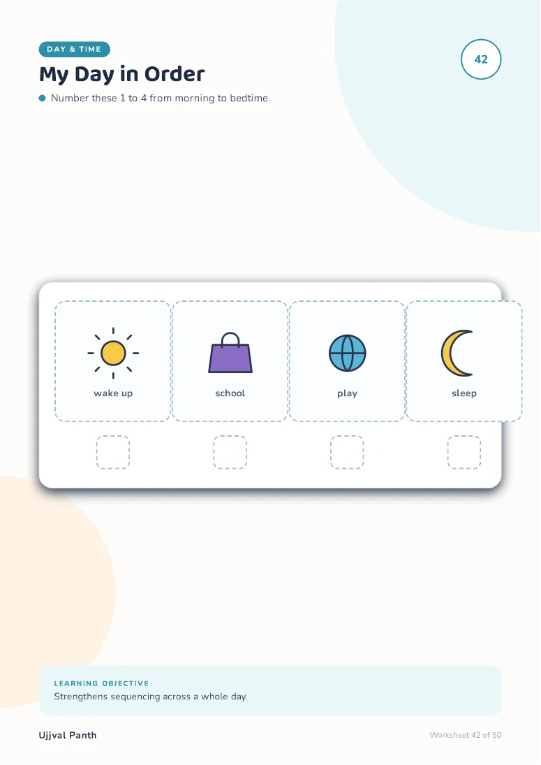 My First Learning Workbook — Part 2 (Age 3–4) — sample page 6